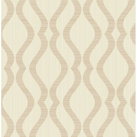 Advantage Yves Rose Gold Ogee Unpasted Non Woven Wallpaper, 20.5-in by 33-ft, 56.4 sq. ft.