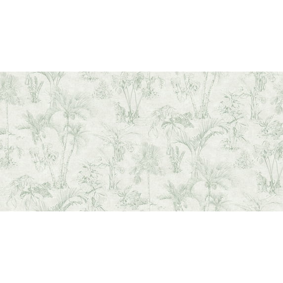 Advantage Zapata Green Tropical Jungle Wallpaper, 20.9-in by 33-ft, 57.48 sq. ft.