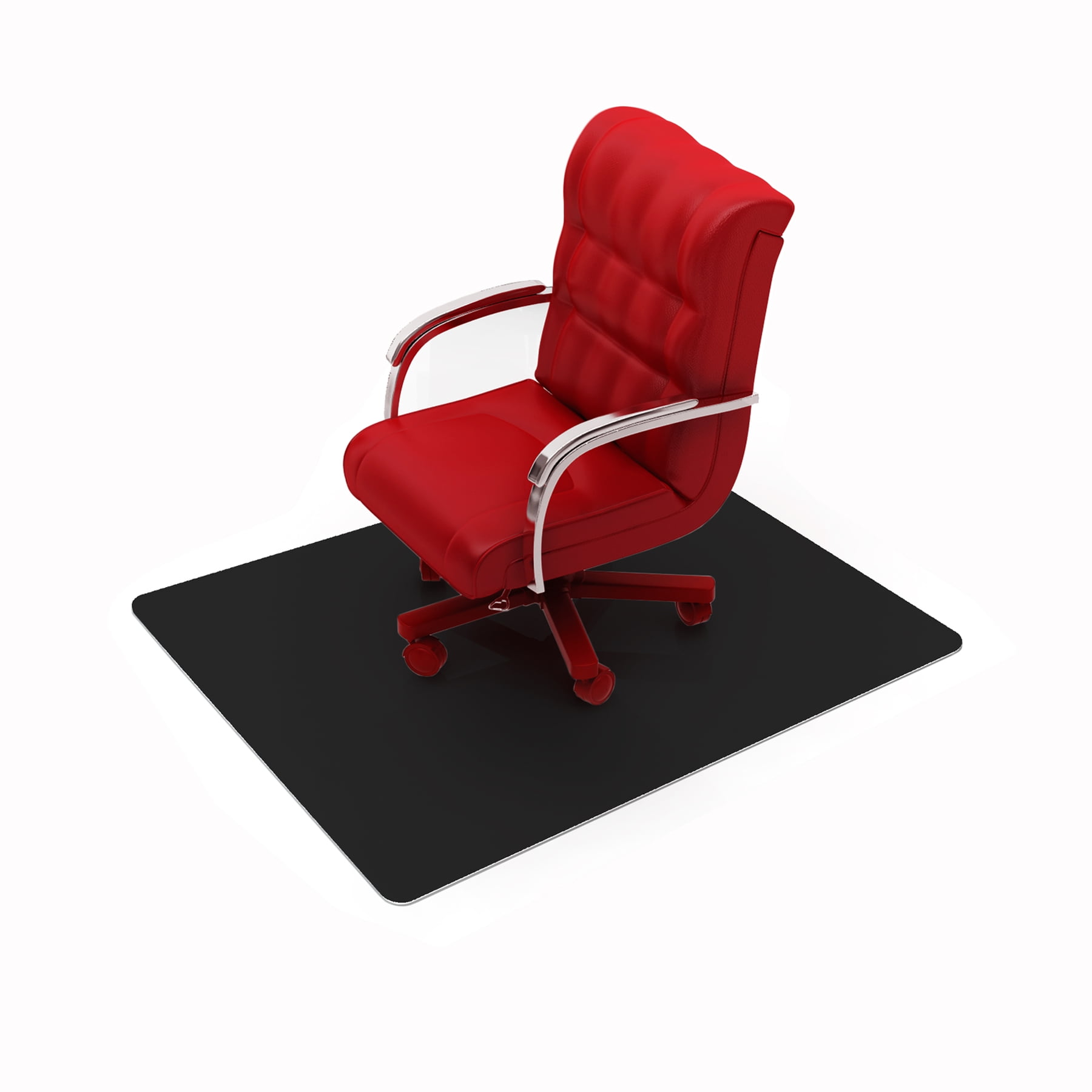 Advantagemat Black Vinyl Rectangular Office Chair Mat 29.5" x 47"