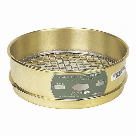 Sieve, 1/2", B/S, 8 In, Full Ht 1/2"BS8F