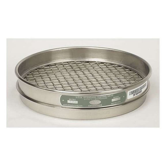 Advantech Sieve, 1/2", S/S, 8 In, Half Ht 1/2"SS8H