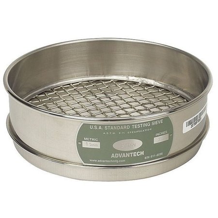Advantech Sieve, 1/8", S/S, 8 In, Full Ht 1/8"SS8F