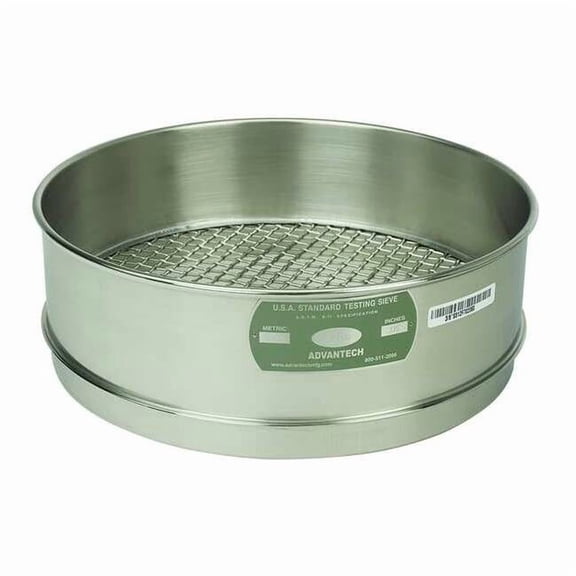 Advantech Sieve, No 8, S/S, 12 In, Full Ht 8SS12F