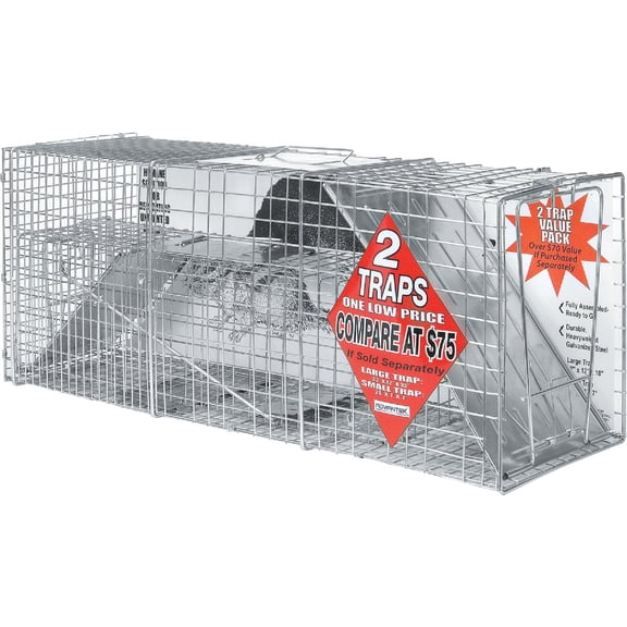 Advantek Outdoor 2-Door Live Animal Steel Trap, 2 Count