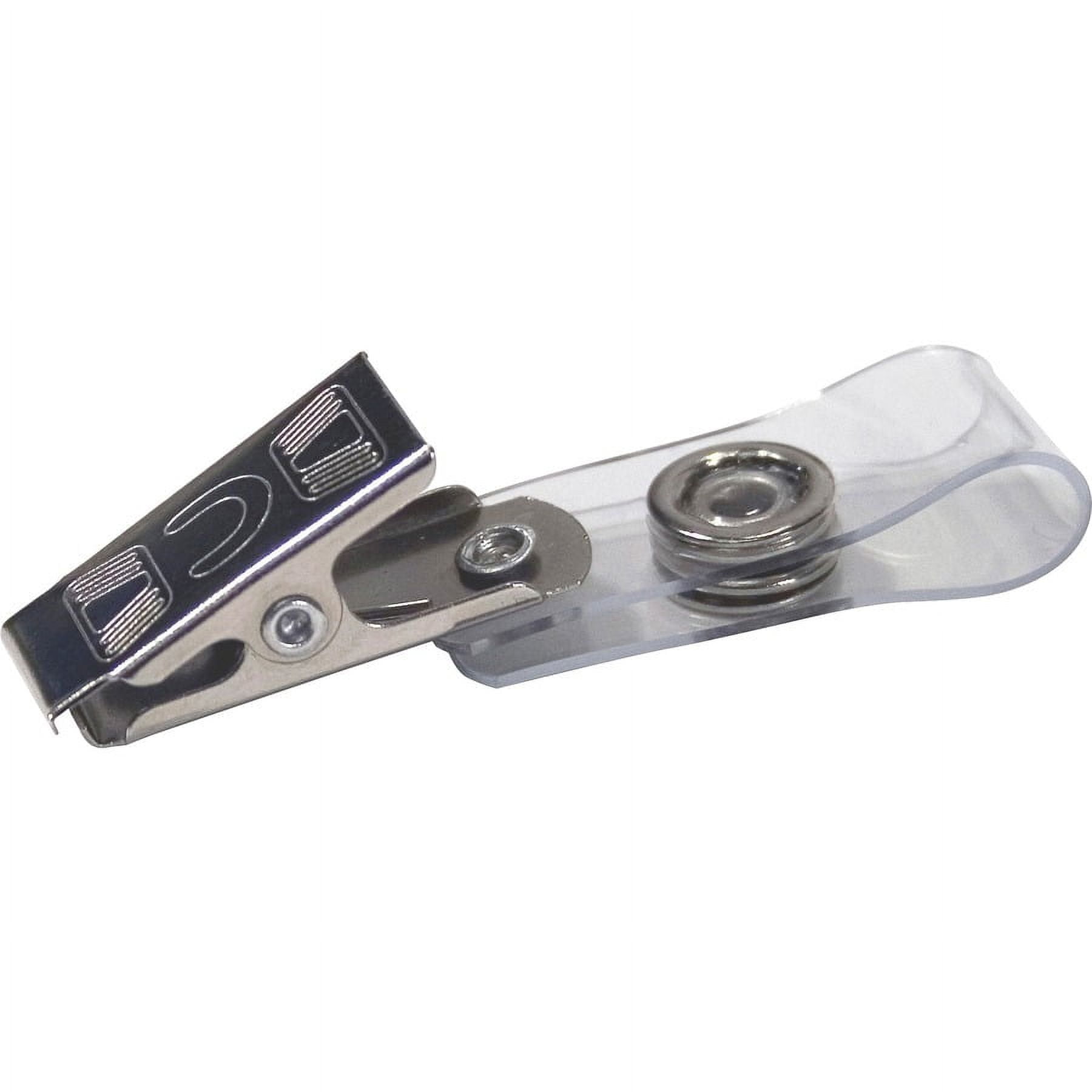 Clear Vinyl Badge Strap with Metal Clip, Pack of 100
