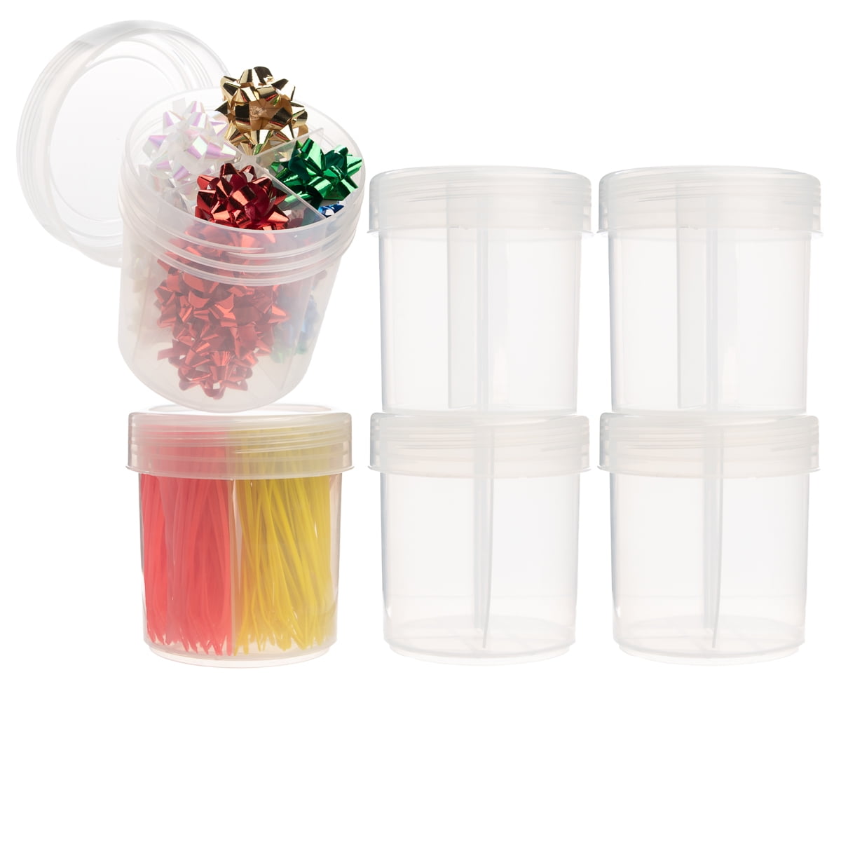 Advantus (6 Pack) 20oz Plastic Storage Containers With Dividers