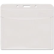 Advantus PVC-Free Badge Holders, Horizontal, 4" x 3", Clear, 50 per Pack