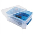 thumbnail image 1 of Advantus AVT37371 Super Stacker Divided Storage Box, 6 Sections, 10.38" x 14.25" x 6.5", Clear/Blue, 1 of 1