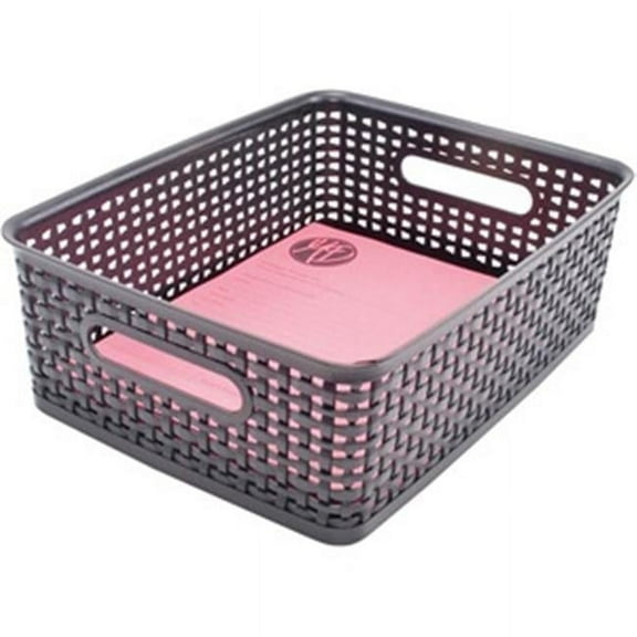 Advantus AVT40327 4.8 x 10.5 x 13.3 in. Plastic Weave Bins - Pack of 2