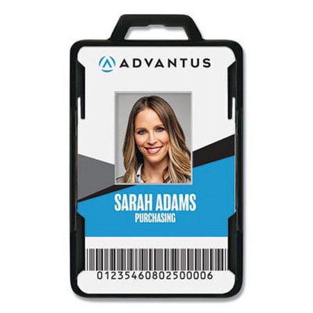 Advantus AVT76417 Secure-Two Card RFID Blocking Badge, 3 3/8 x 2 1/8, Black, 20 per Pack