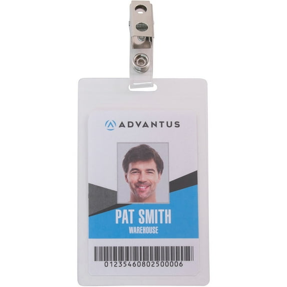 Advantus, AVT97102, Strap Clip Self-laminating Badge Holders, 25 / Pack, Clear