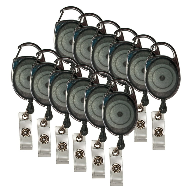 Carabiner-Style Retractable ID Card Reel, 30 Carabiner-Style Retractable ID Card Reel, 30