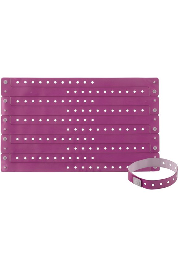 Colored Vinyl Wristbands - 100 / Pack - 0" Height x 0.6" Width x 9.8" Length - Purple - Vinyl | Bundle of 2 Packs