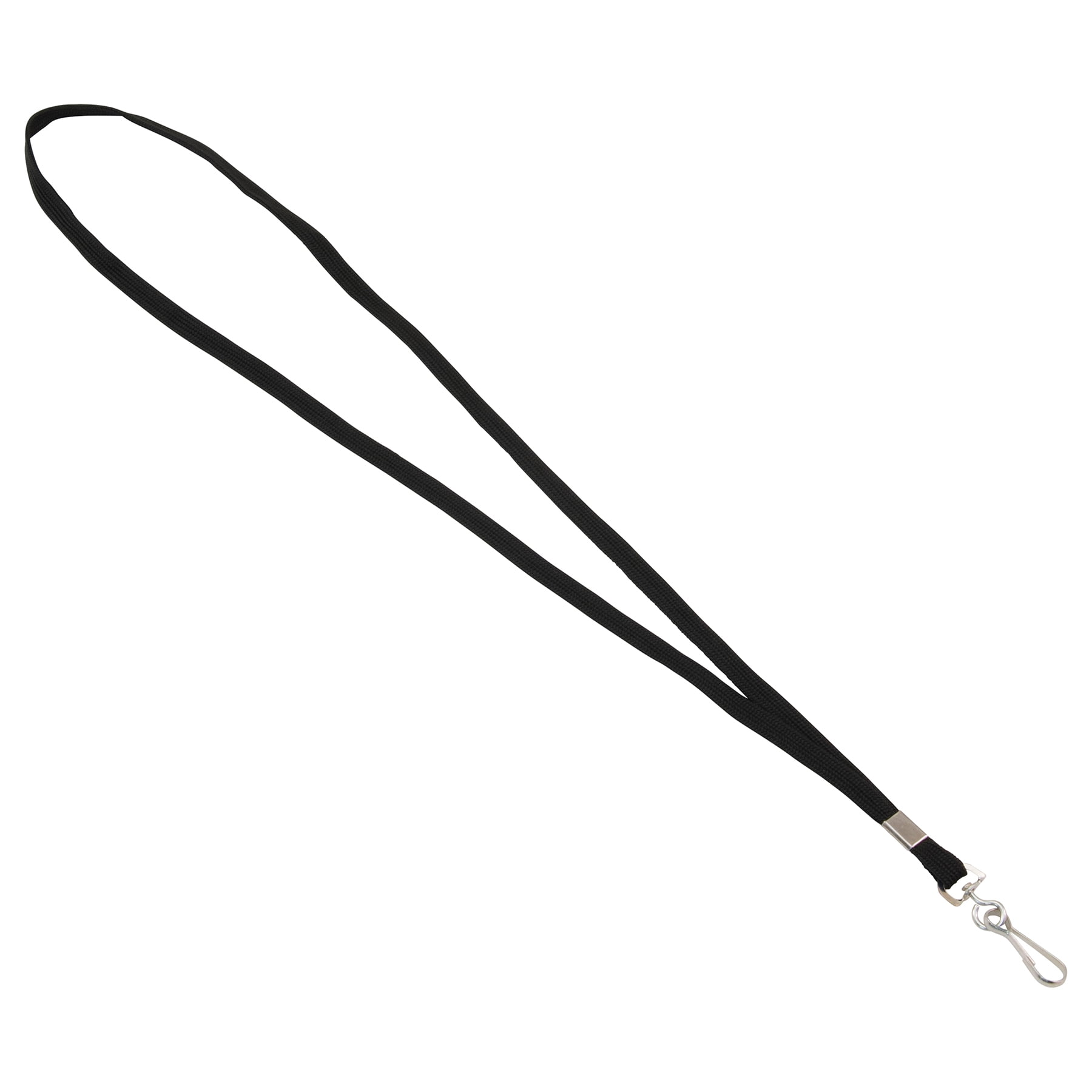 Advantus Deluxe Lanyard with J-Hook, Black, Box of 100