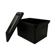 Advantus File Tote Storage Box w/Lid, Legal/Letter, Plastic, Black