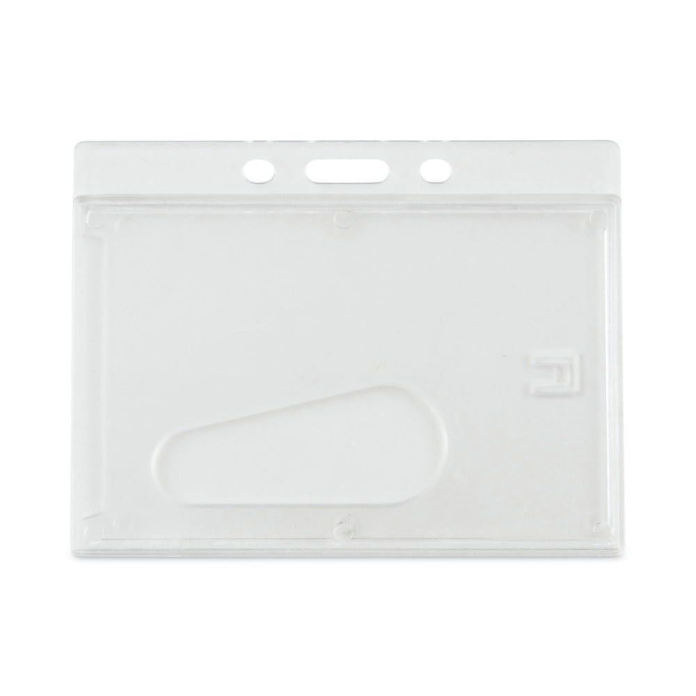 Advantus Frosted Rigid Badge Holder, 3 3/8 x 2 1/8, Clear, Horizontal, 25/BX