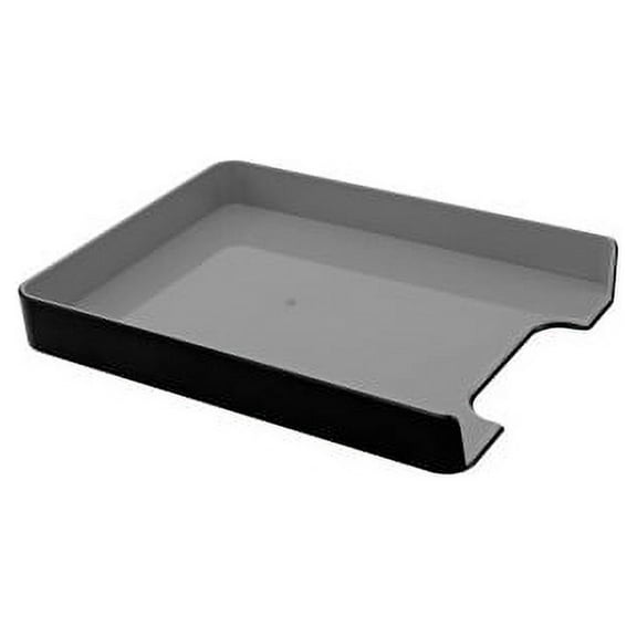 Advantus Fusion Letter Tray 1.7" Height x 10" Width12.8" Length - Desktop - Gray, Black Interior - Plastic - 1Each