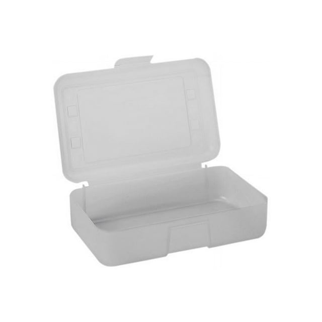 Advantus Gem Polypropylene Pencil Box with Lid, Clear, 8 1/2 x 5 1/2 x 2 1/2, 1Count