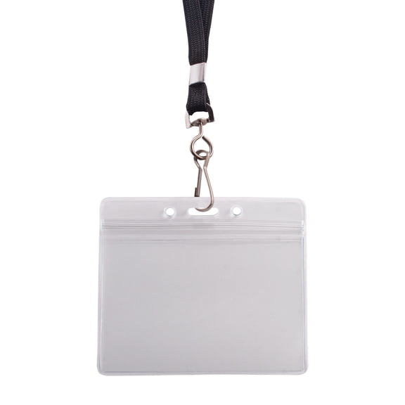 Advantus Horizontal Resealable Badge Holder & Deluxe Lanyard with J-Hook, 20/PK
