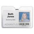 Advantus ID Badge Holder w/Clip, Horizontal, 4w x 3h, Clear, 50/Pack