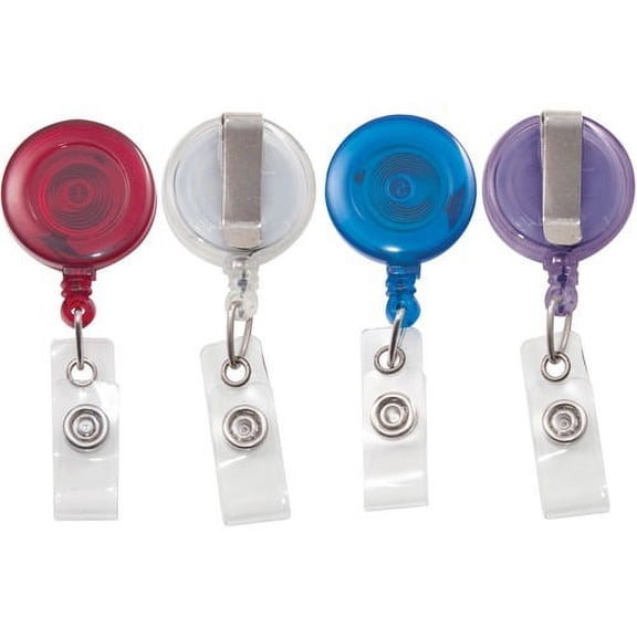 Advantus ID Card Retractable Reel 0.3" x 1.3" x 0.6" - 20 / Pack - Assorted