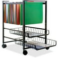 thumbnail image 1 of advantus mobile file cart with 2 sliding baskets- letter size suspension file, black (34075), 1 of 3