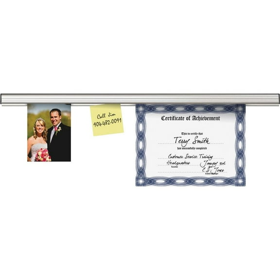 Advantus Grip-A-Strip Display Rail, 1 1/2" x 96", Satin