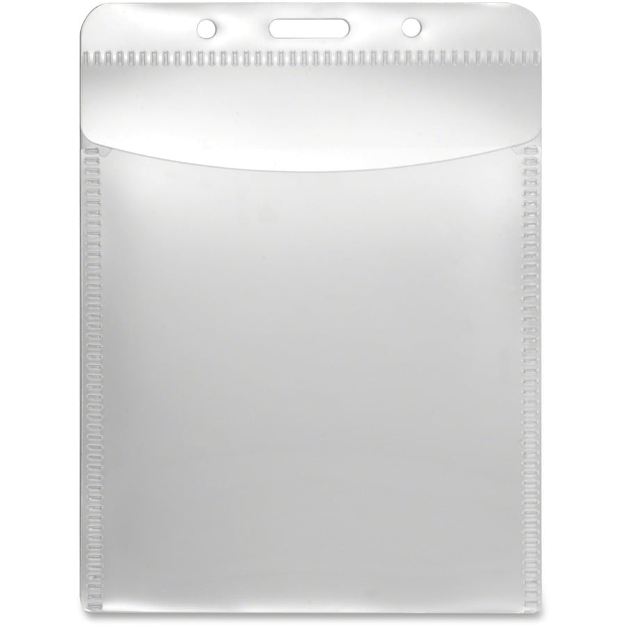 Advantus PVC-Free Badge Holders, Vertical, 3" x 4", Clear, 50/Pack