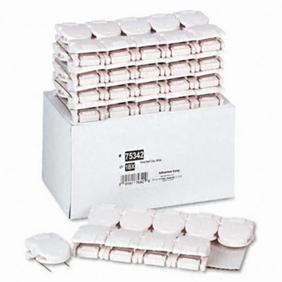 Advantus Panel Wall Clips for Fabric Panels Standard Size White 50 per Pack