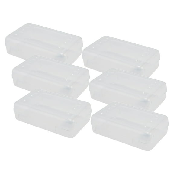 Advantus Pencil Box Clear, Pack of 6