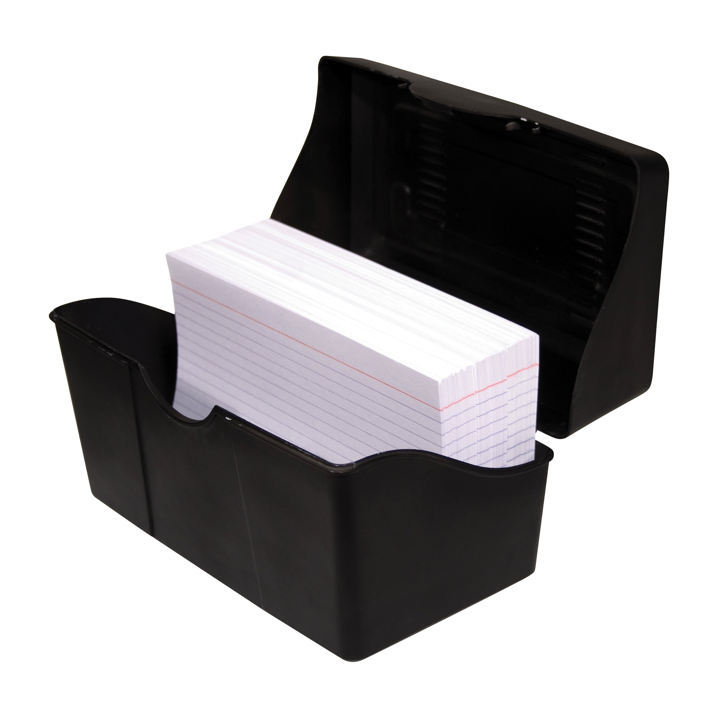  2 Pack Index Card Holder with Lock, Fireproof Index Card Box,  Collapsible Index Card Organizer, Flash Card Holder, Note Card Holder Index Card  Case Fits 1200 Flash Cards, Business, Recipe (