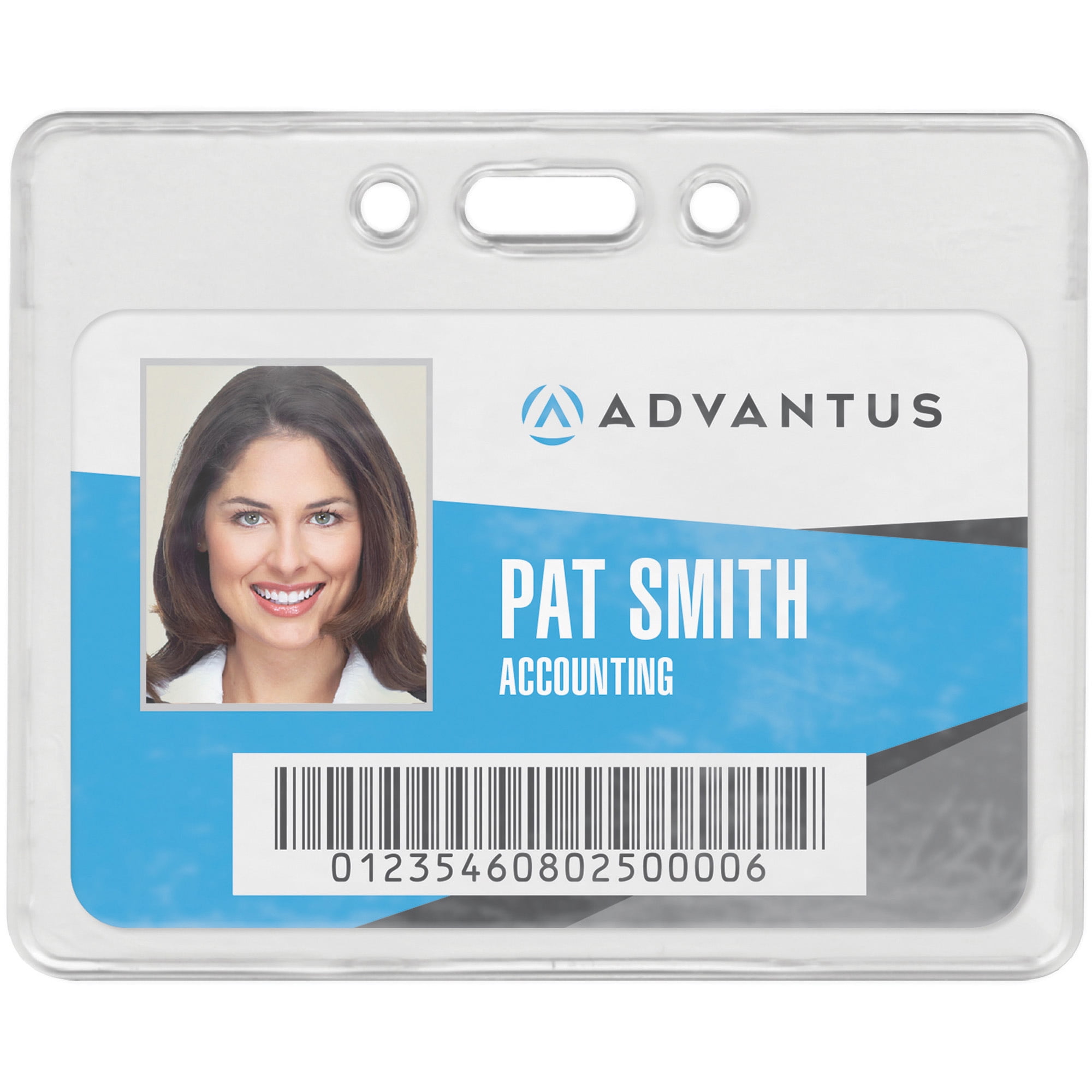 Advantus Proximity ID Badge Holder, Horizontal, 3 3/8w x 2 3/8h, Clear, 50/Pack