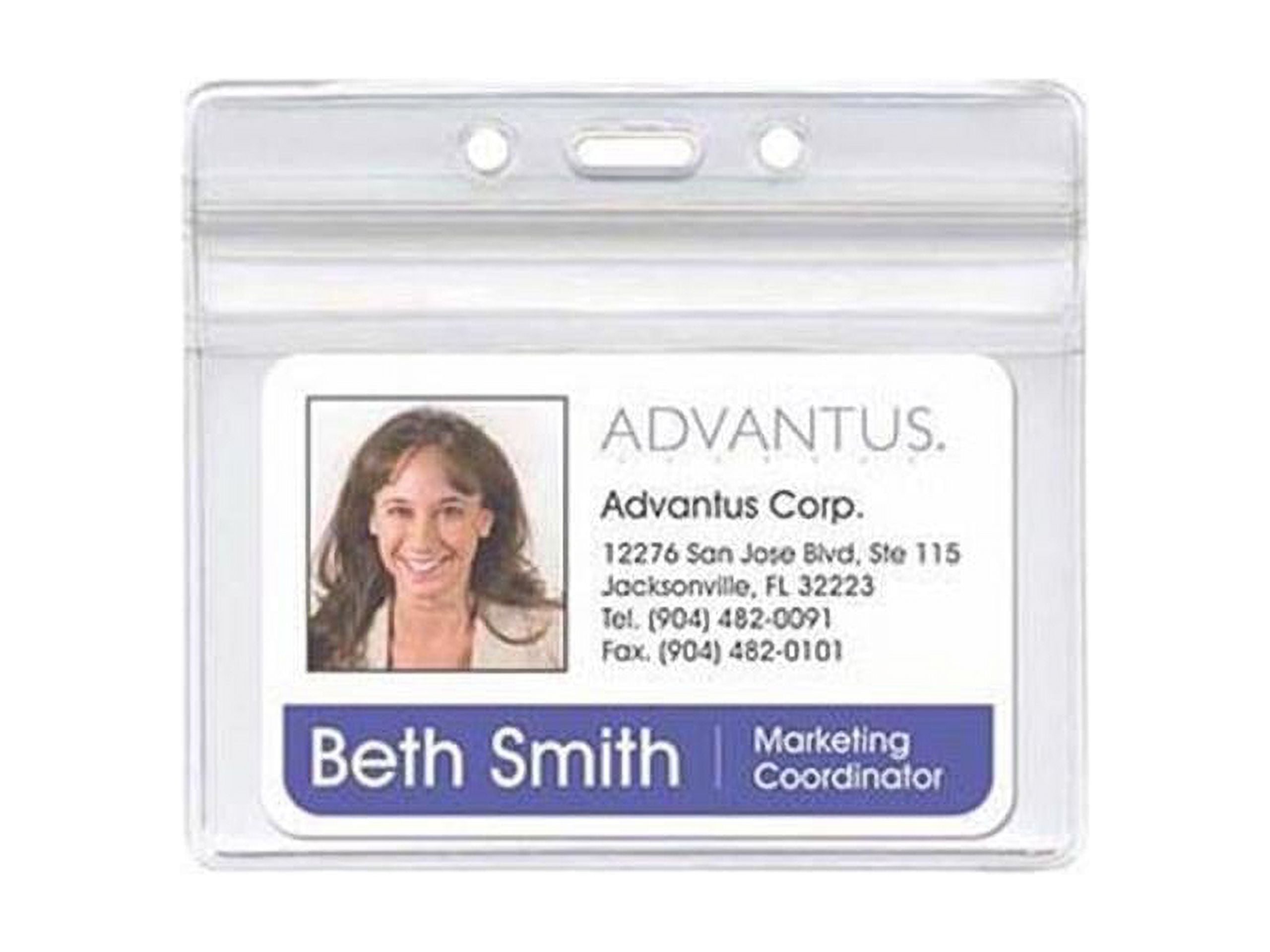 Advantus® Resealable Badge Holder, Horizontal, 3¾" x 2?", 50/PK