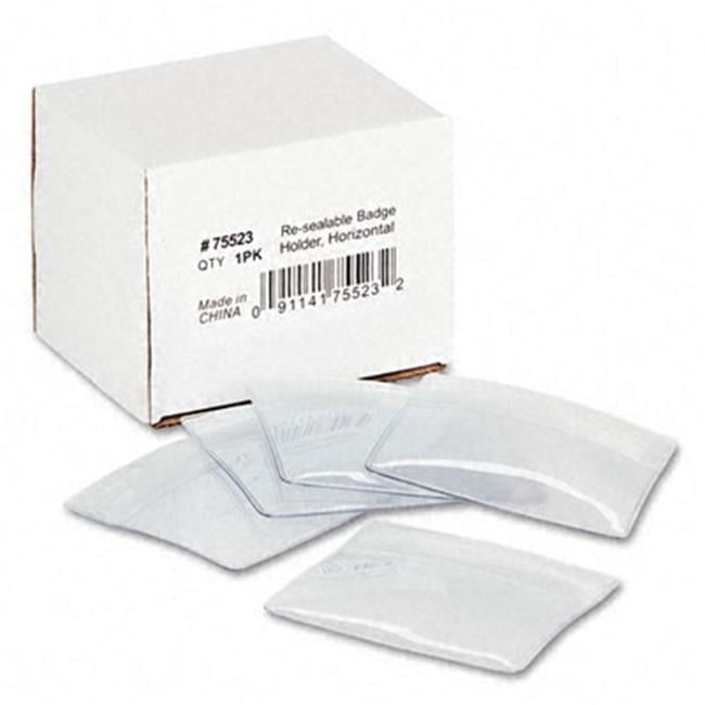 Advantus  Resealable ID Badge Holder  Horizontal  50 Per Pack