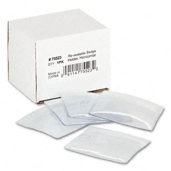 Advantus Resealable ID Badge Holder Horizontal 50 Per Pack