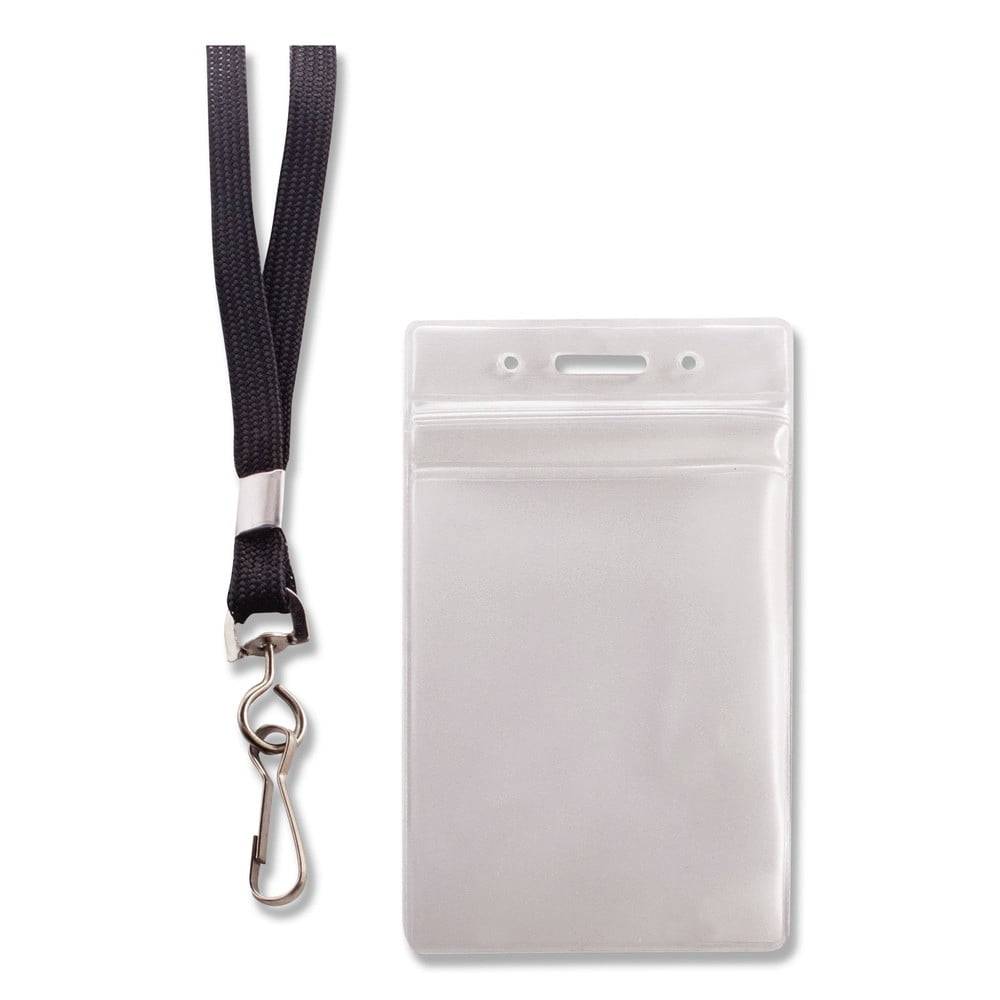 Advantus 91131 3.68 in. x 5 in. Vertical Resealable Badge Holders Combo Pack with 36 in. Lanyard (20/Pack)