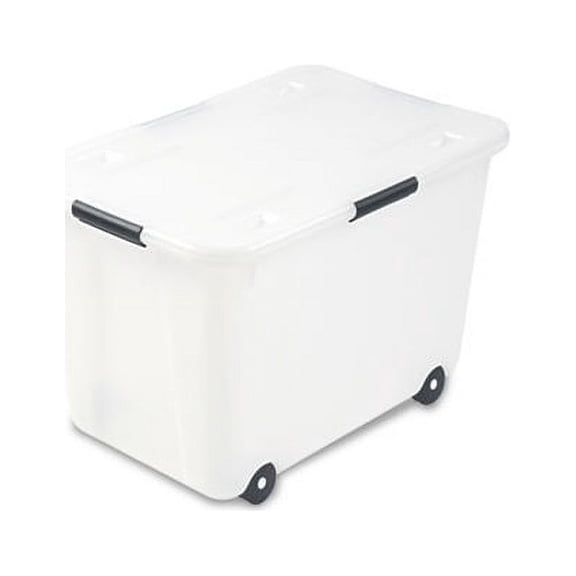 Rolling 15-Gal. Storage Box Letter/Legal Files, 23.75" x 15.75" x 15.75", Clear
