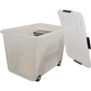 Advantus Rolling Storage Box, Letter/Legal, 15-Gallon Size, Clear