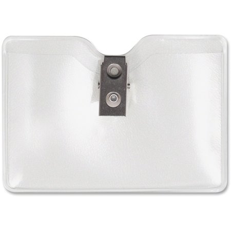 Advantus Security ID Badge Holder with Clip, Horizontal, 3 1/2w x 2 1/2h, Clear, 50/Box