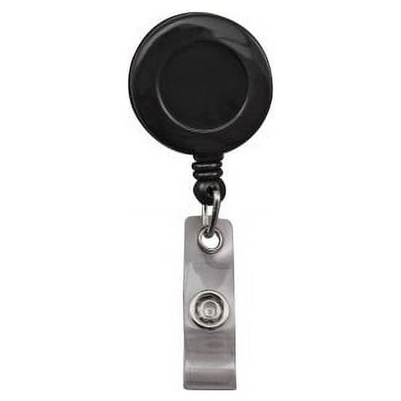 Advantus Snap Clip Retractable ID Reel 12 / Pack - Black