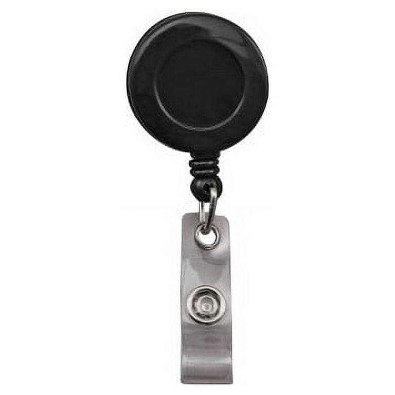 Advantus Snap Clip Retractable ID Reel - 12 / Pack - Black - Sturdy Advantus Snap Clip Retractable ID Reel - 12 / Pack - Black - Sturdy