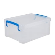 Advantus Super Stacker Snap Lid Storage Box Clear/Blue 39811