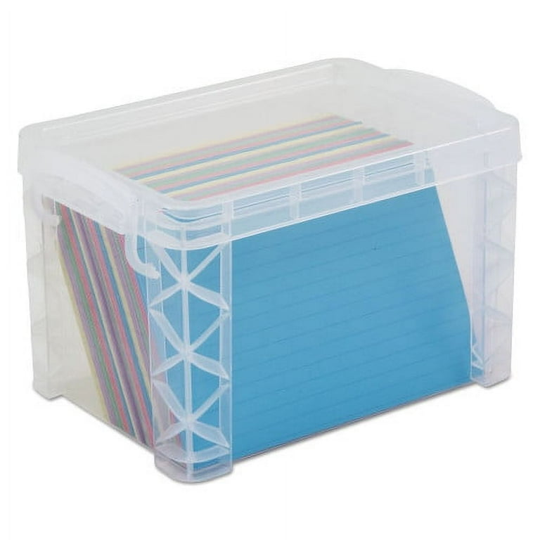Super Stacker Storage Boxes, Holds 500 4 x 6 Cards, 7.25 x 5 x 4.75, Plastic, Clear Super Stacker Storage Boxes, Holds 500 4 x 6 Cards, 7.25 x 5 x 4.75, Plastic, Clear