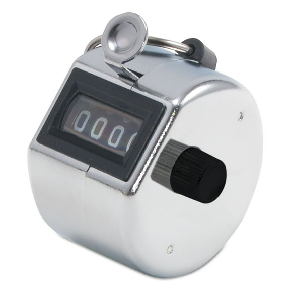 Advantus Tally I Hand Model Tally Counter, Registers 0-9999, Chrome