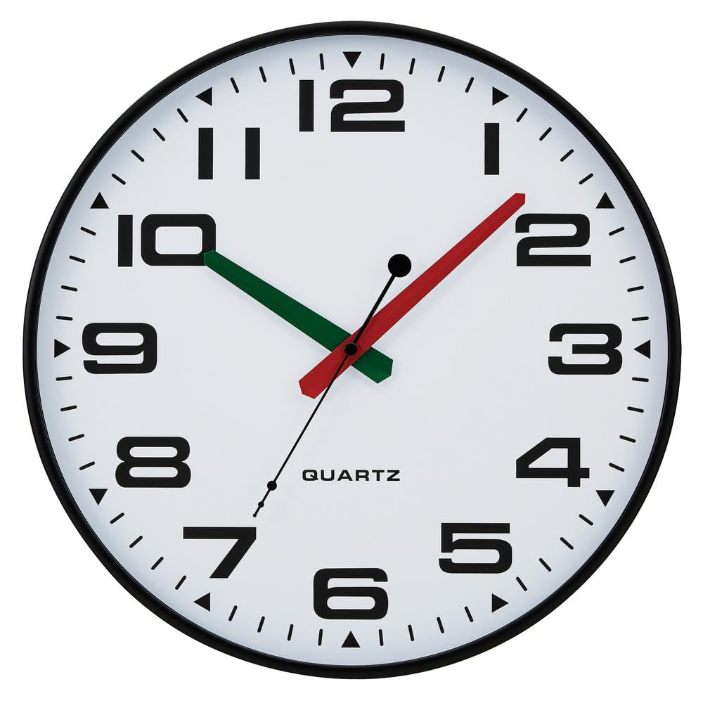 Tempus 13-Inch Black and White Silent Sweep Wall Clock