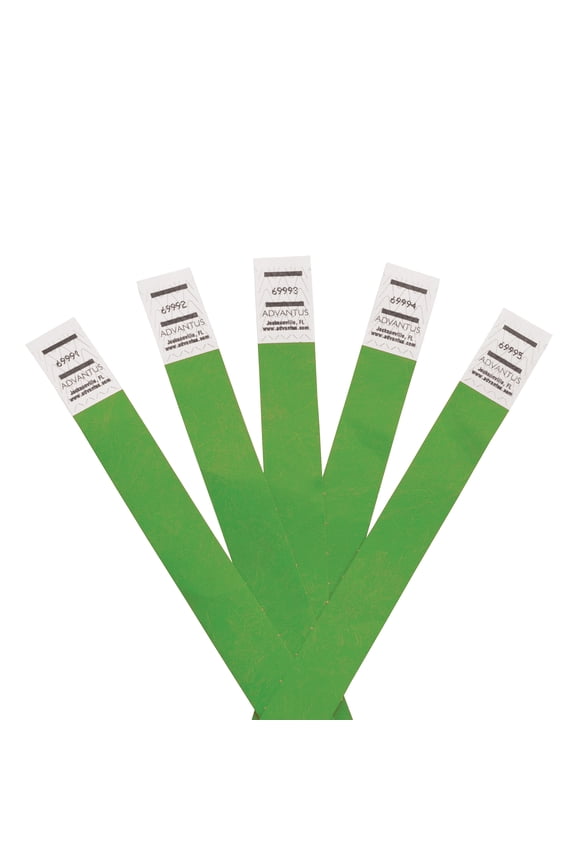 Tyvek Wristbands Green, Pack of 500