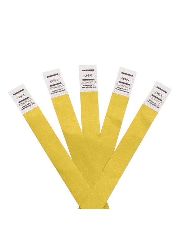 Tyvek Wristbands Yellow, Pack of 500