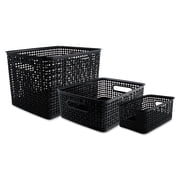 1 PK,Advantus Weave Bins, 13.63 x 10.75 x 9, Black, 3/Pack (40329)
