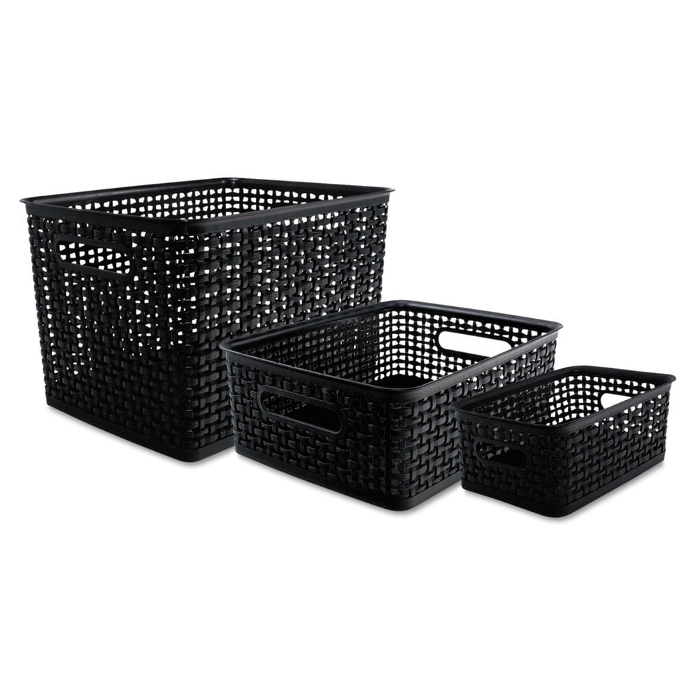 Advantus Weave Bins, Assorted, Plastic, Black, 3 Bins - Walmart.com