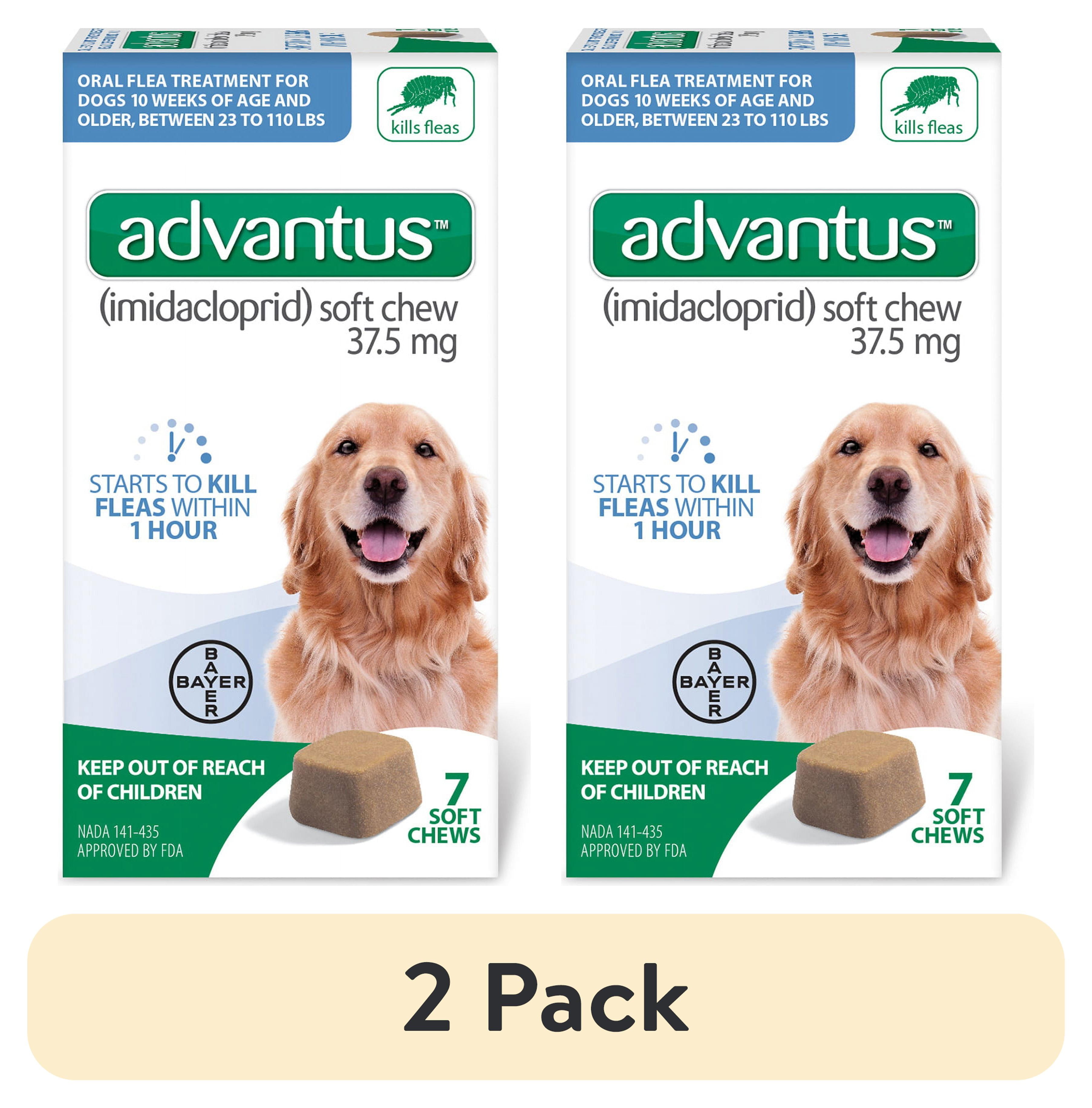 (2 pack) Advantus (imidacloprid) soft chew flea treatment for Large